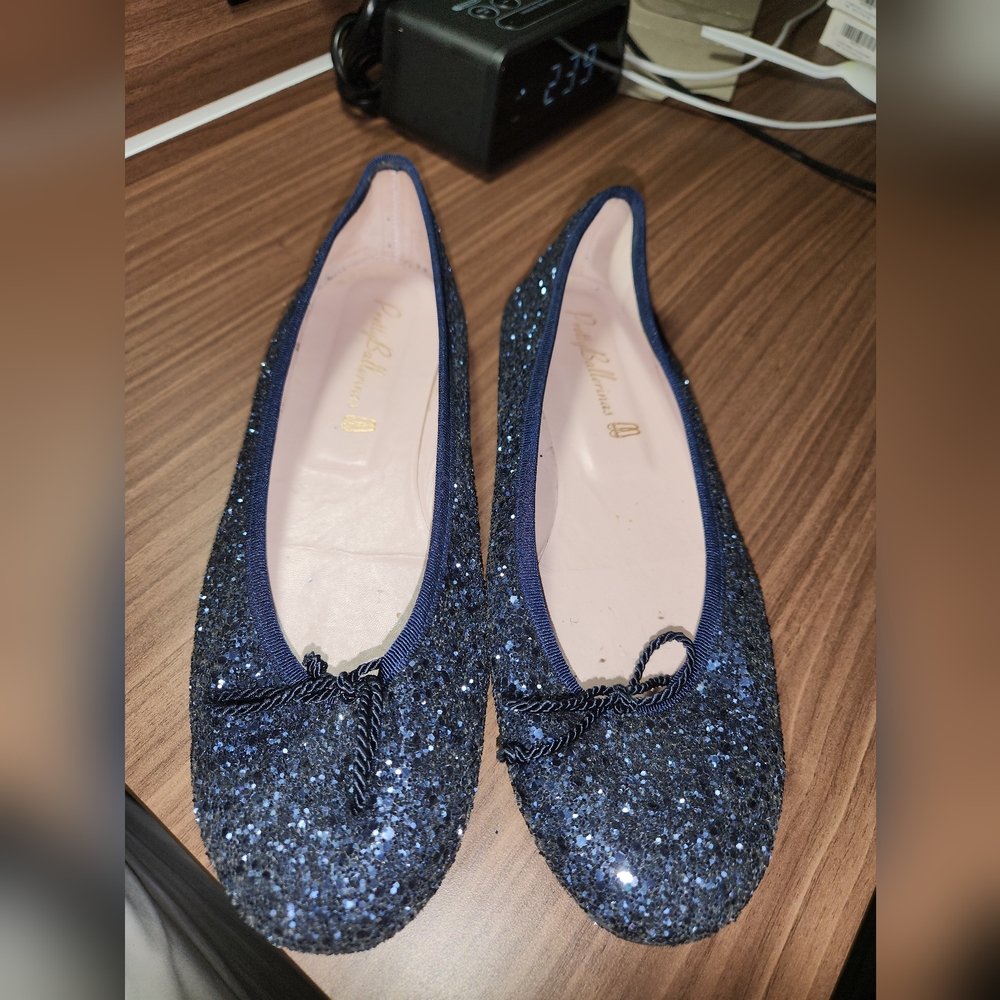 Pretty Ballerina Navy Glitter Flats